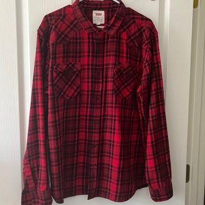 Mens Levi’s Flannel Shirt Red/ Black Size XXL